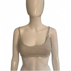 Joah Brown Light Gray Ribbed Top